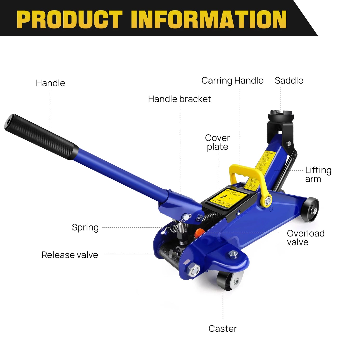 Hydraulic Floor Jack 3 Ton Jack Stand Set – 2 Ton Quick Lift Trolley Jack + Tire Repair Support Kit