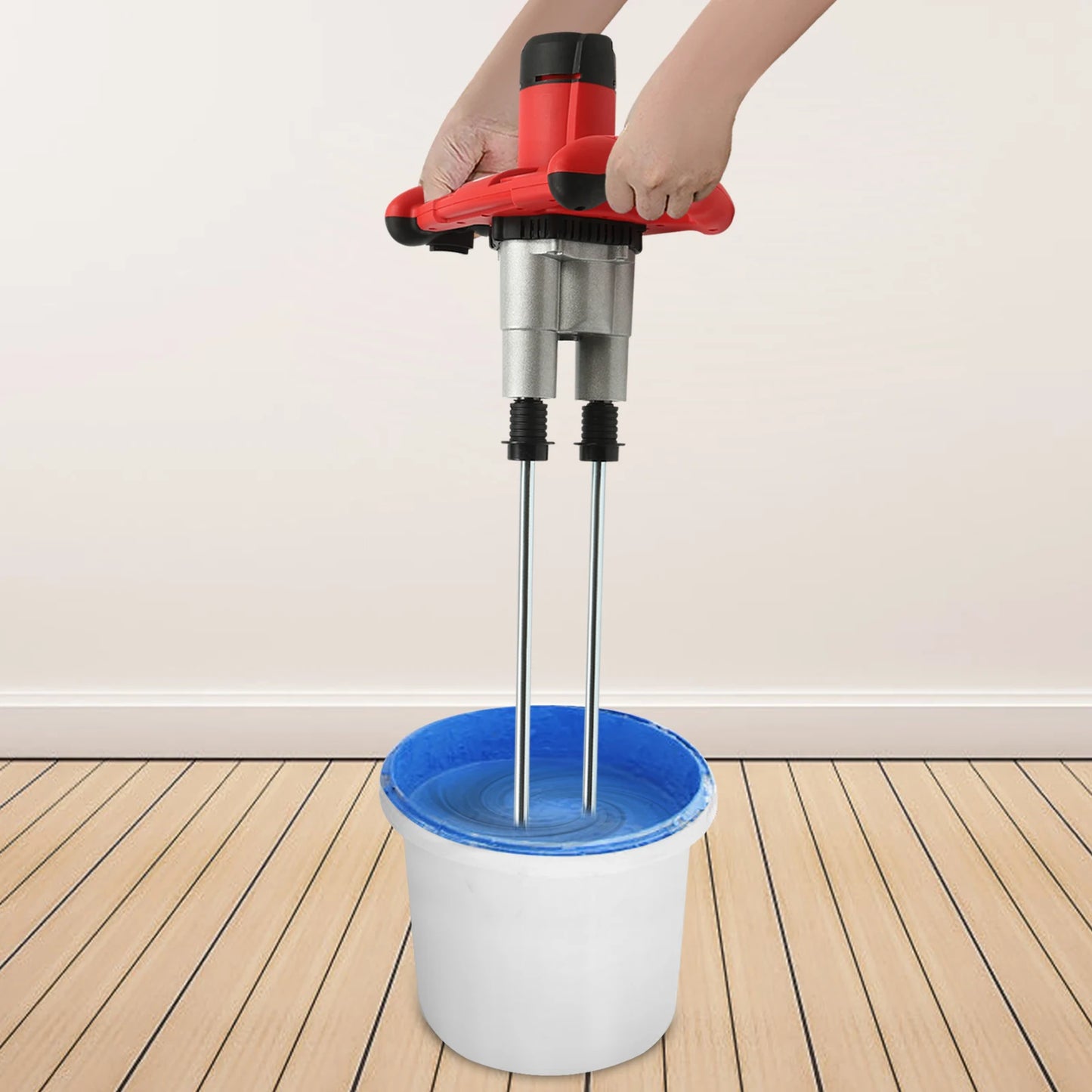 2800W Handheld Paint & Mortar Mixer – 2-Gear Corded Electric Concrete Stirrer with 6-Speed Control (Red/Green, 110V/220V)