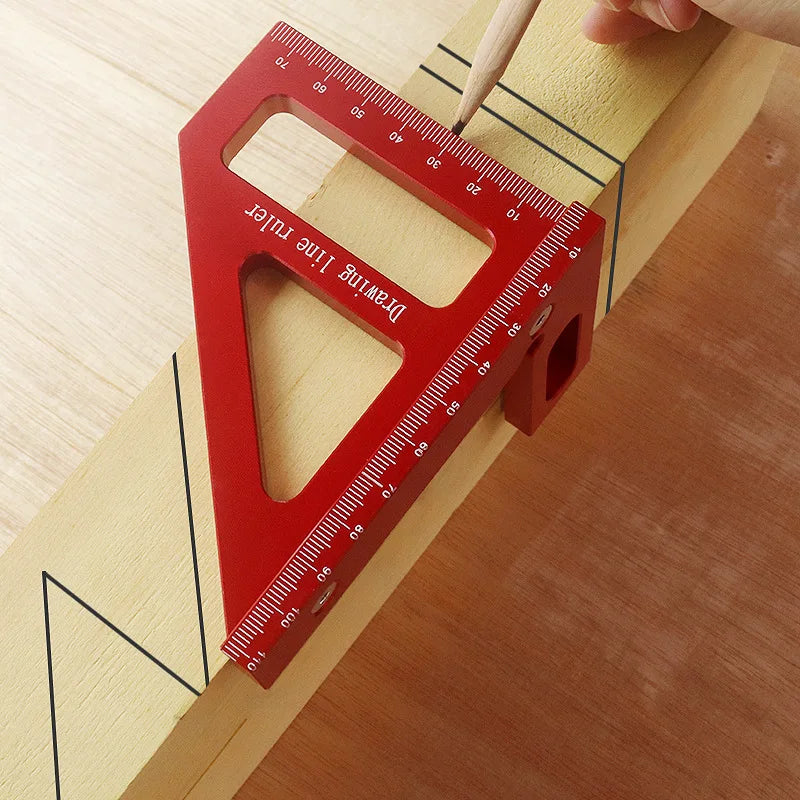 Woodworking Square Protractor – High Precision Aluminum Alloy Triangle Ruler for Carpenters & Engineers