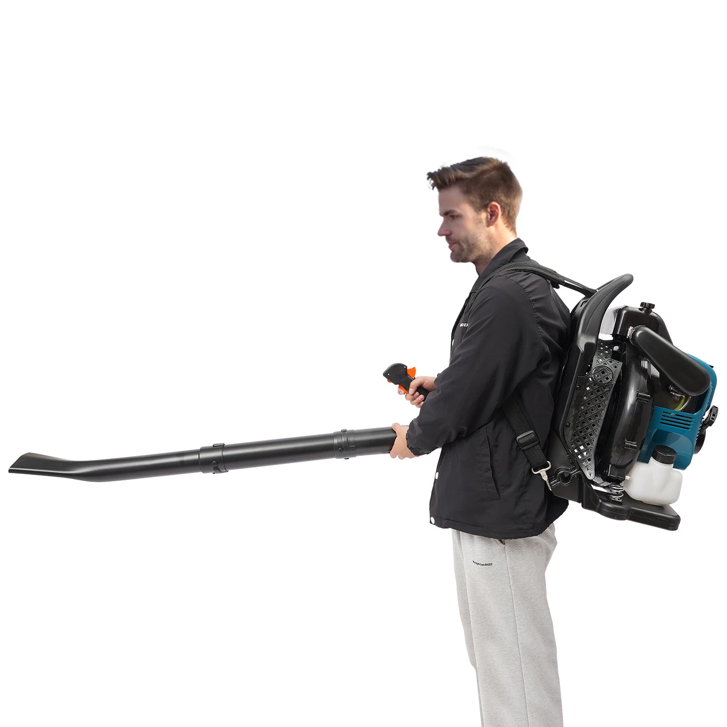 75.6CC 4 Stroke Backpack Leaf Blower 2.6KW Gasoline Powered Engine Lawn Blower Cordless Snow Dust Blowing Cleaning Tool 7000Rpm