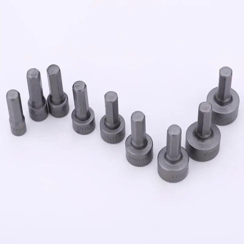 9pcs 5mm–13mm Hex Nut Driver Bit Set – Socket Sleeve Wrenches for Screwdrivers & Power Tools