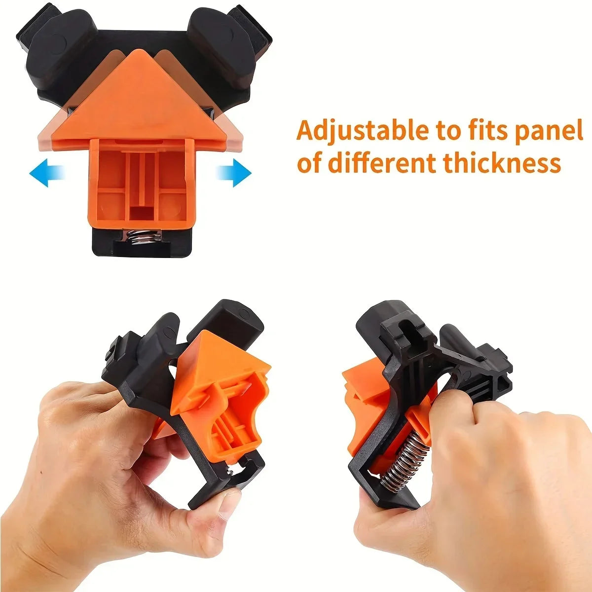 2pcs 90° Corner Clamps – Quick Adjustable Spring-Loaded Clamps for Woodworking, Cabinets & Frame Assembly