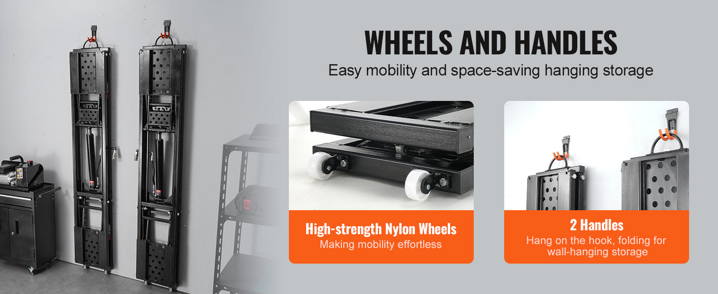 5000lb Portable Car Lift with Extended-Length Plates Carbon Steel Truck Lift with 120V Power Unit for Home Garage Shop