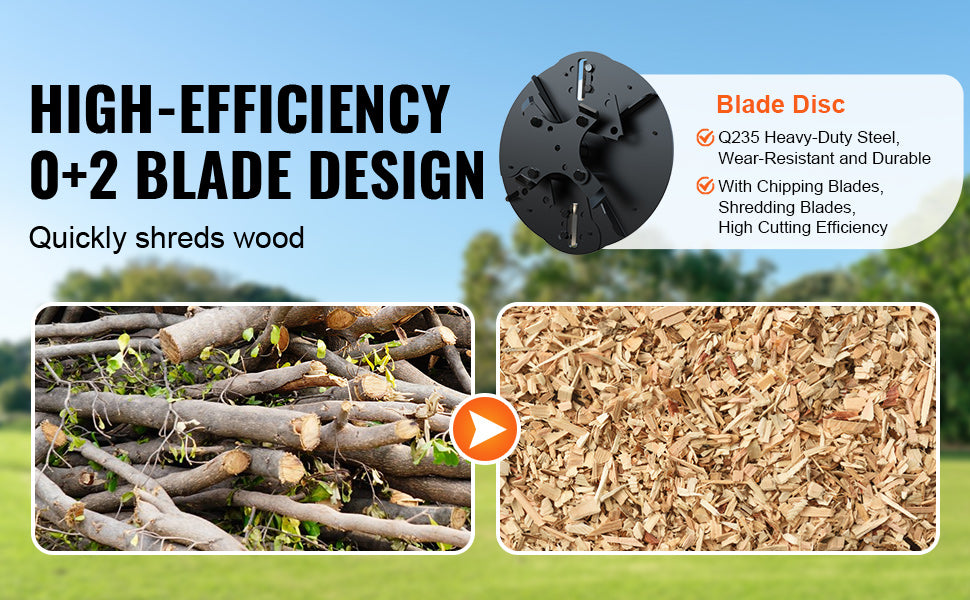Wood Chipper Shredder Mulcher Heavy Duty Gas Powered 4.1/8.6KW Woodchipper Fast Wood Chipping Chopping for Forestry