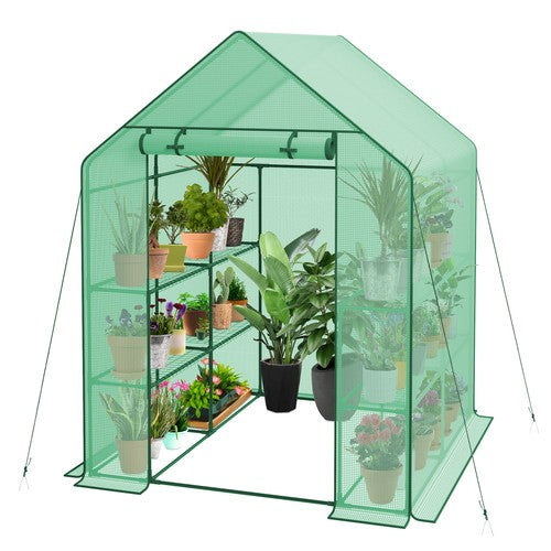 Walk In Greenhouse Garden for Planter Mini 8 Shelves 3 Tier Portable Green House