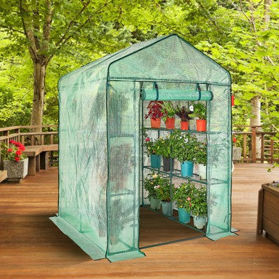 Walk in Greenhouse Portable Mini Garden House Outdoor 8 Shelves 3 Tiers