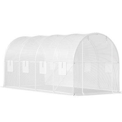 Walk-in Tunnel Greenhouse Galvanized Frame Waterproof 15x6.5x7 ft