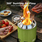 6.5 Inch Wood Stainless Steel Tabletop Fire Pit