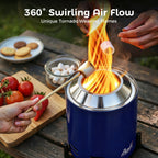 6.5 Inch Wood Stainless Steel Tabletop Fire Pit