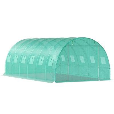 Walk-in Greenhouse 20'x10'x7' Hot Planter House Gardening Galvanized Frame