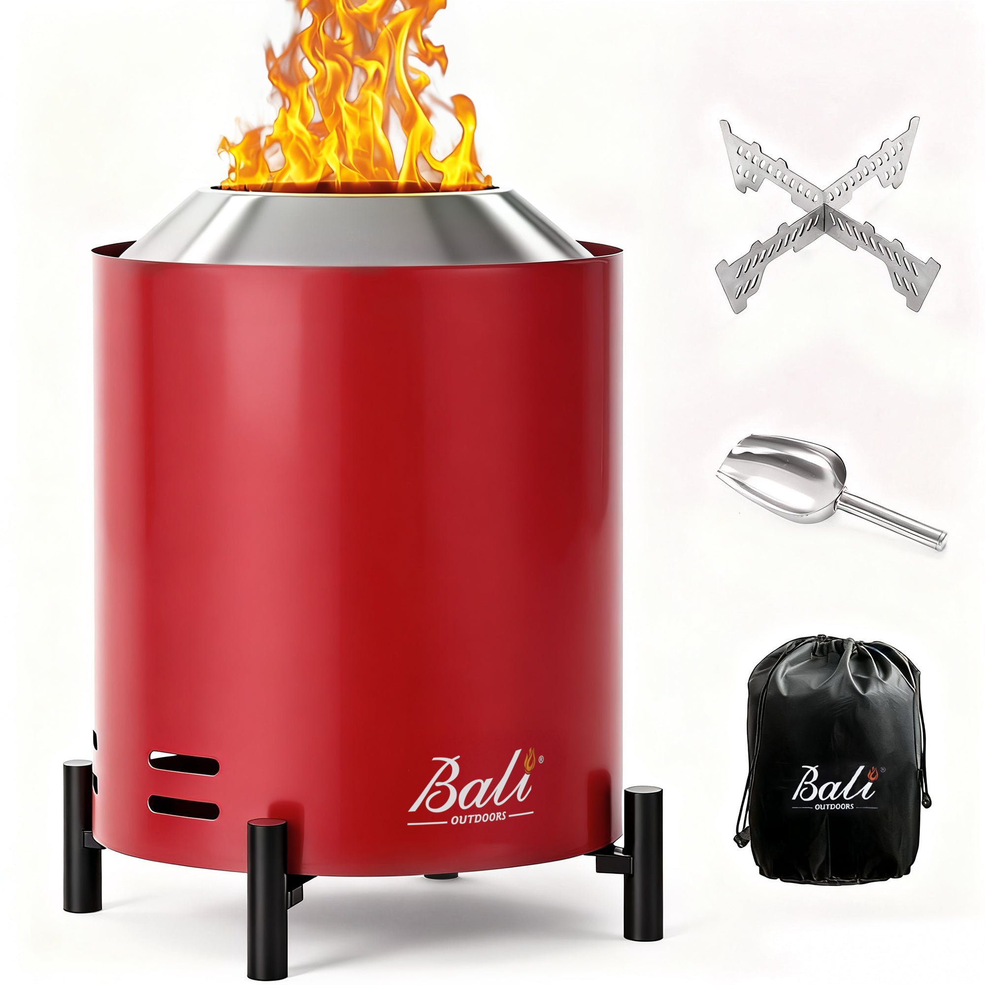 6.5 Inch Wood Stainless Steel Tabletop Fire Pit