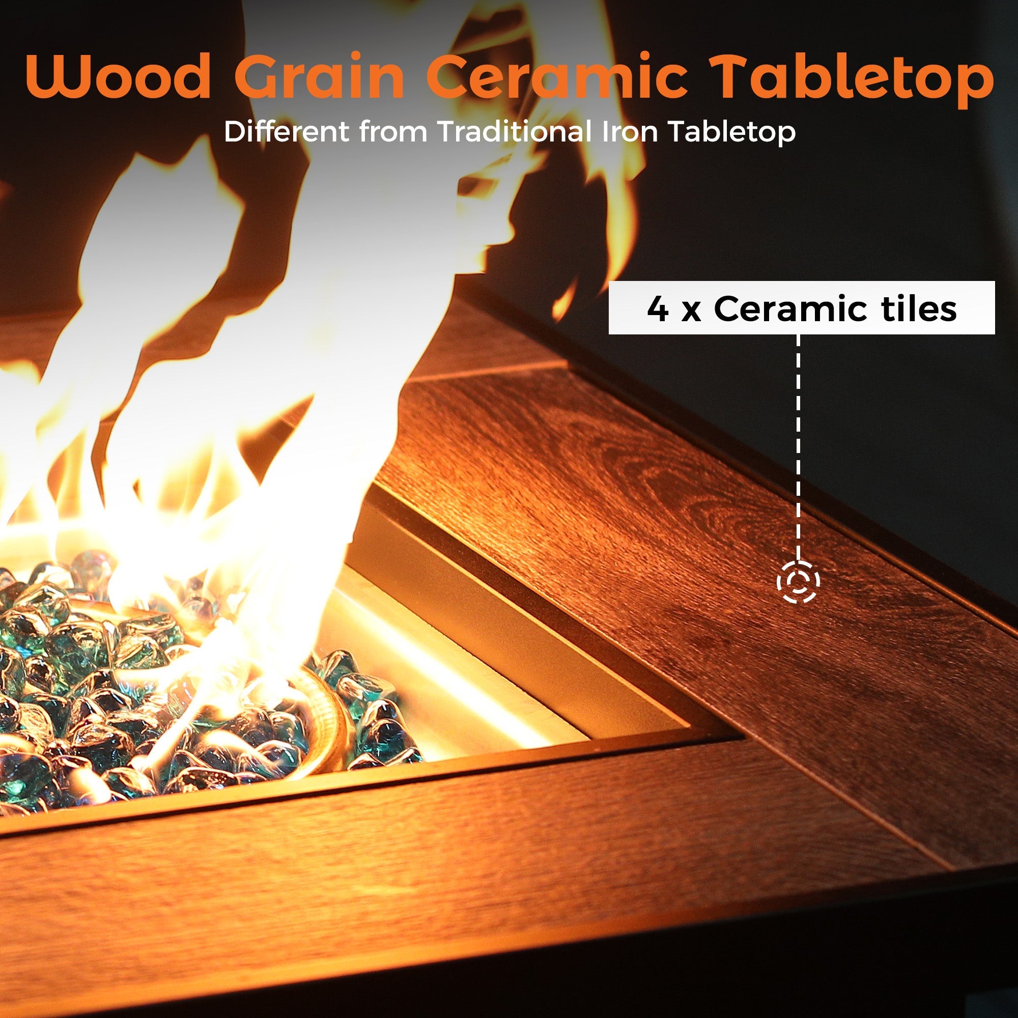 30 Inch Propane Fire Pit Table for Outdoor, Black