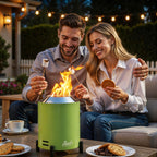 6.5 Inch Wood Stainless Steel Tabletop Fire Pit