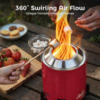 6.5 Inch Wood Stainless Steel Tabletop Fire Pit