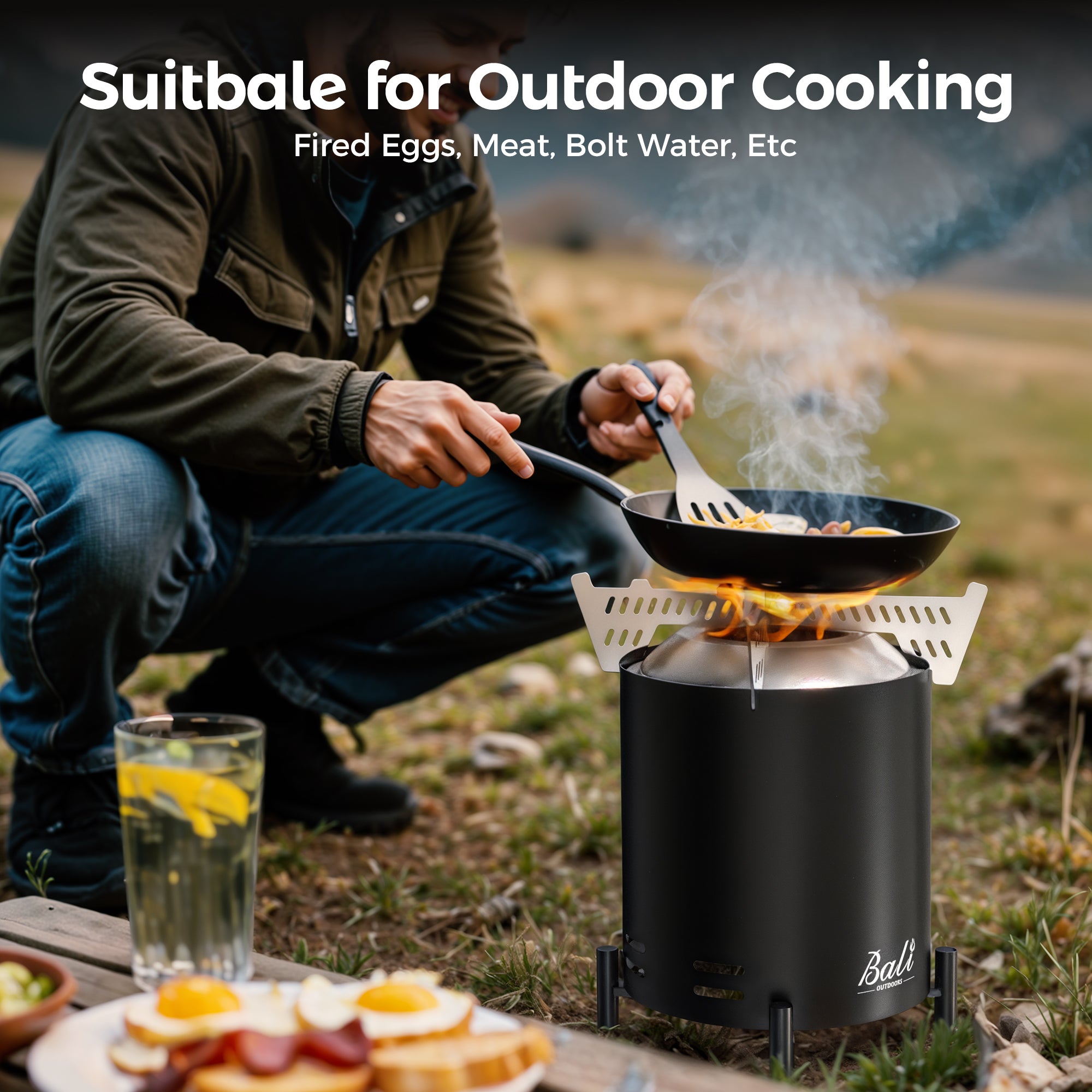 6.5 Inch Wood Stainless Steel Tabletop Fire Pit