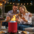 6.5 Inch Wood Stainless Steel Tabletop Fire Pit