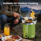 6.5 Inch Wood Stainless Steel Tabletop Fire Pit