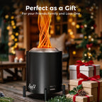 6.5 Inch Wood Stainless Steel Tabletop Fire Pit