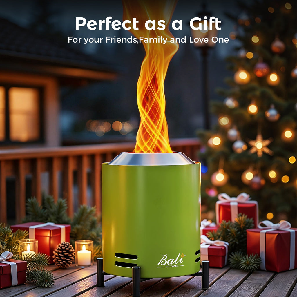 6.5 Inch Wood Stainless Steel Tabletop Fire Pit