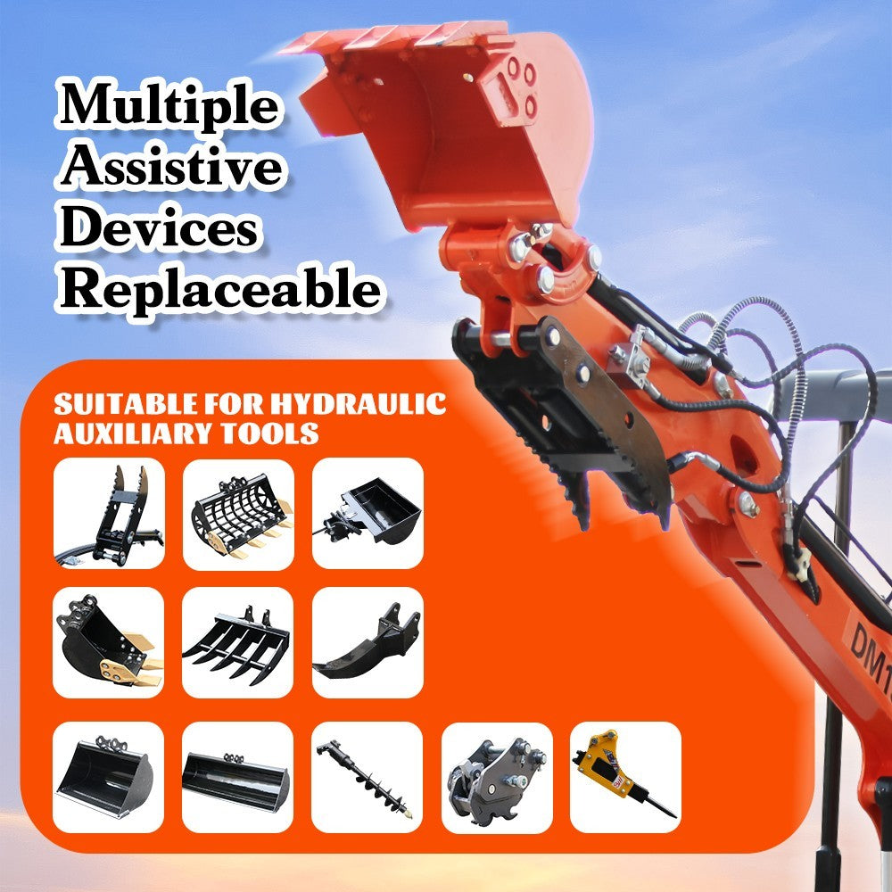 13.5HP 1 TON Mini Excavator B&S EPA Engine Hydraulic Thumb Digger