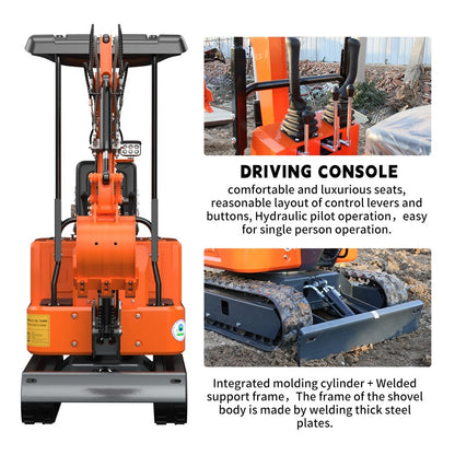 13.5HP 1 TON Mini Excavator B&S EPA Engine Hydraulic Thumb Digger