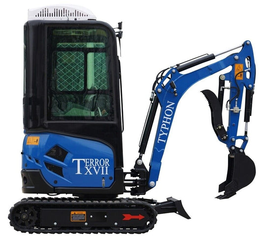 TYPHON TERROR XVII Prestige 2 Ton Mini Excavator w/ AC & Heater Cabin – Kubota D902 Engine, 400mm Bucket, EPA Certified
