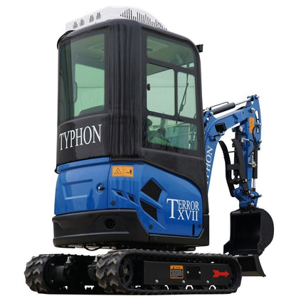 TYPHON TERROR XVII Prestige 2 Ton Mini Excavator w/ AC & Heater Cabin – Kubota D902 Engine, 400mm Bucket, EPA Certified