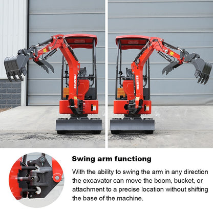 Mini Excavator 1.4 Ton Tracked Digger 13.5HP B&S EPA Gas Engine