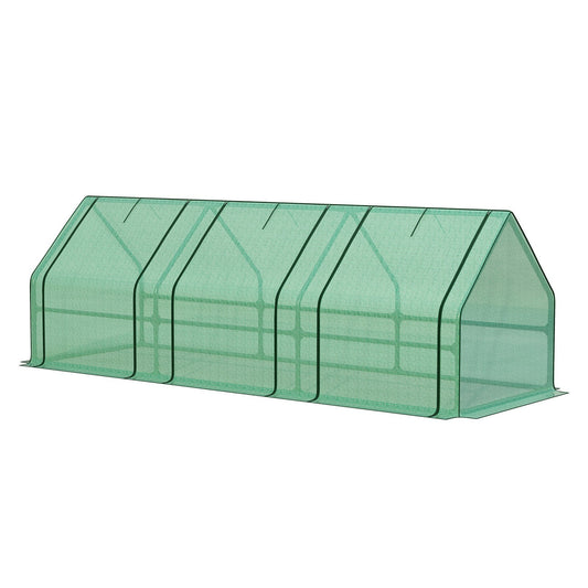 Aoodor 9x3x3FT Outdoor Mini Greenhouse Kit Portable Garden Plants Green House PE