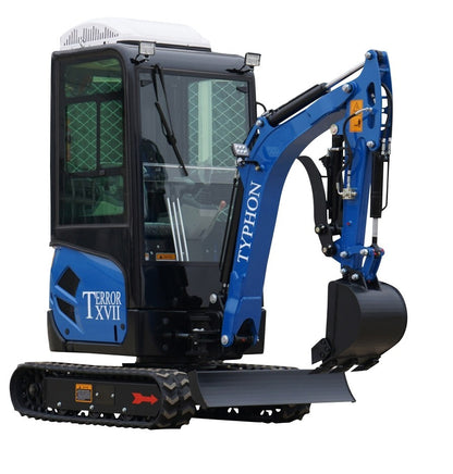 TYPHON TERROR XVII Prestige 2 Ton Mini Excavator w/ AC & Heater Cabin – Kubota D902 Engine, 400mm Bucket, EPA Certified