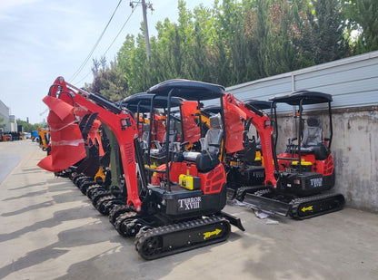 TYPHON TERROR XVIII 2 Ton (4,000 lbs) Mini Excavator – EPA Certified Kubota D902 Diesel, Boom Swing, Canopy, 0.03 cbm Bucket, Hydraulic Thumb