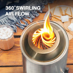 6.5 Inch Wood Stainless Steel Tabletop Fire Pit