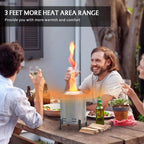 6.5 Inch Wood Stainless Steel Tabletop Fire Pit