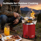 6.5 Inch Wood Stainless Steel Tabletop Fire Pit