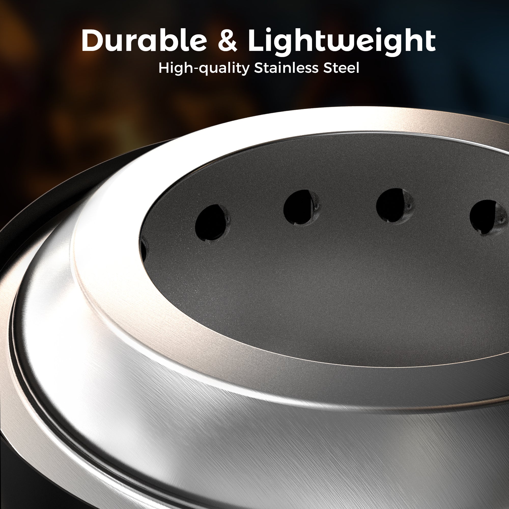 6.5 Inch Wood Stainless Steel Tabletop Fire Pit