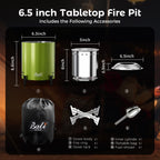 6.5 Inch Wood Stainless Steel Tabletop Fire Pit