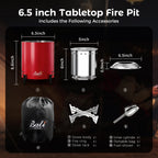 6.5 Inch Wood Stainless Steel Tabletop Fire Pit