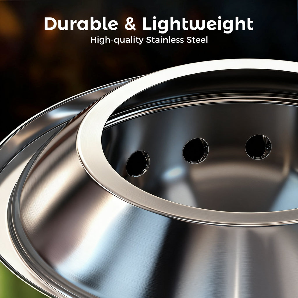 6.5 Inch Wood Stainless Steel Tabletop Fire Pit