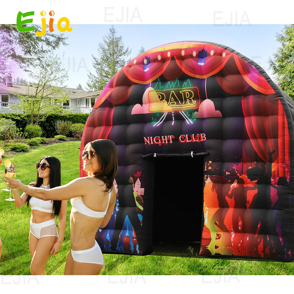 Commercial Grade 15ft Disco House Inflatable Night Club Bar Square Gazebo Event Room  Inflatable Party Tent for Backyard Party