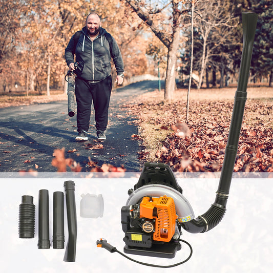 2700W Backpack Leaf Blower 63CC 2 Stroke Gas Powered Leaf Blowers W/ 1.8L Fuel Tank, Air Cooling Gasoline Grass Blower for Yard