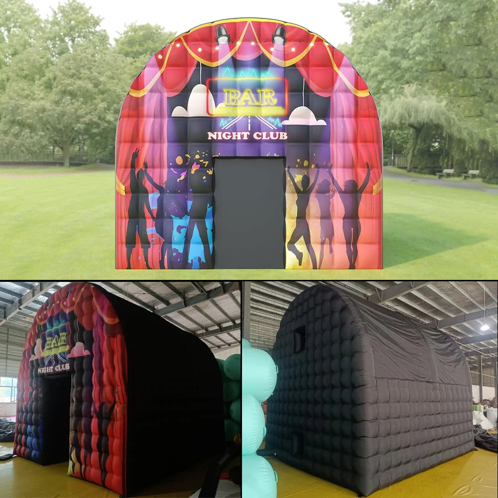 Commercial Grade 15ft Disco House Inflatable Night Club Bar Square Gazebo Event Room  Inflatable Party Tent for Backyard Party