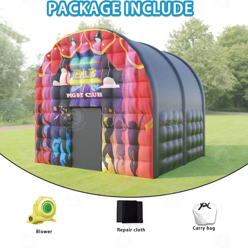 Commercial Grade 15ft Disco House Inflatable Night Club Bar Square Gazebo Event Room  Inflatable Party Tent for Backyard Party