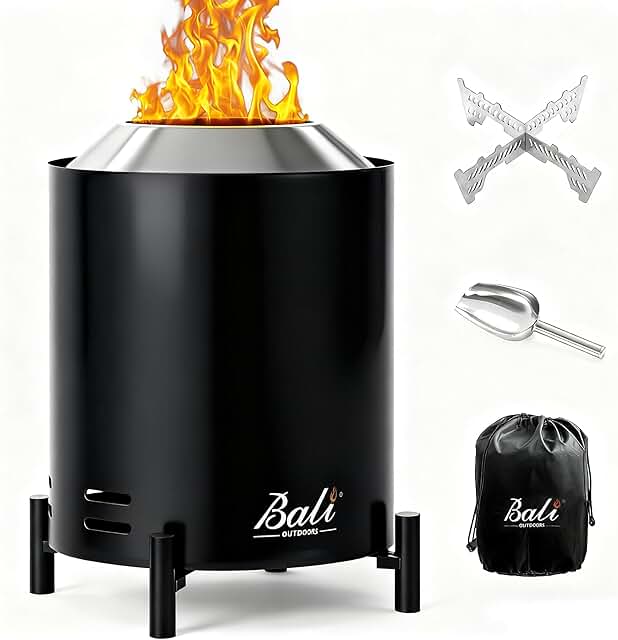 6.5 Inch Wood Stainless Steel Tabletop Fire Pit