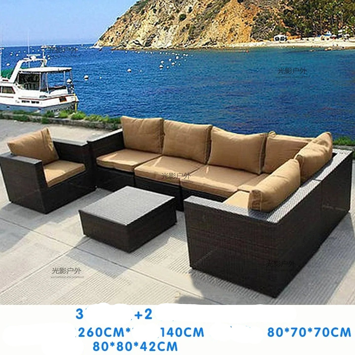 Outdoor Rattan Garden Furniture Sets Sofa Modern Luxury Metal Garden Furniture Sets Storage Table Conjunto Trendy Furniture