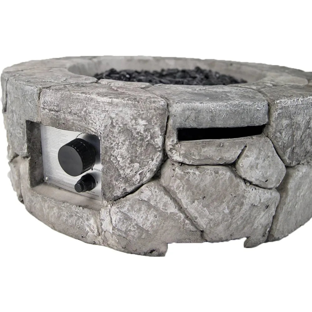 Edinburgh Propane Fire Pit Table with 40,000 BTU, Bluegrass Living HF09501AA, Suitable for Patio and Deck, MGO Construction, Cry
