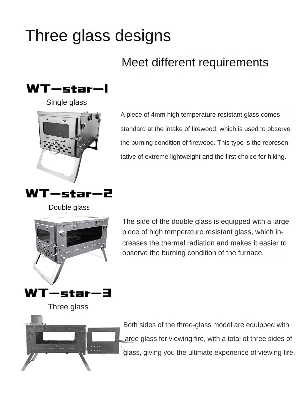 Alloy Folding Firewood Stove Hiking Camping Heating Stove (Titanium )