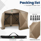 12x12ft Pop up Gazebo Screen House Tent with Mosquito Netting, 6 Sided Pop-up Canopy Shelter Tent Easy-Set Portable Gazebo