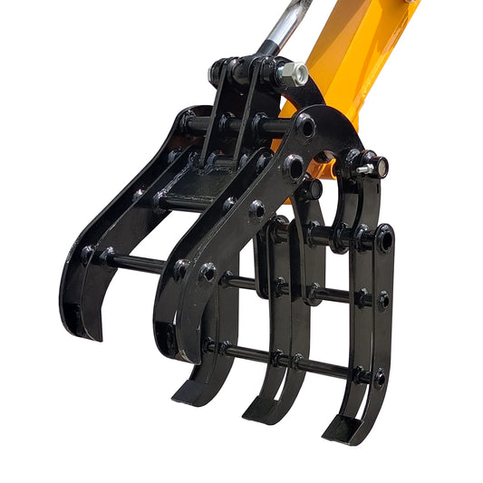 Mini Excavator Grabber Grapple Attachment for 1–1.5 Ton Diggers | USA Stock | 25mm Pin | 90mm Span | M14 Mount