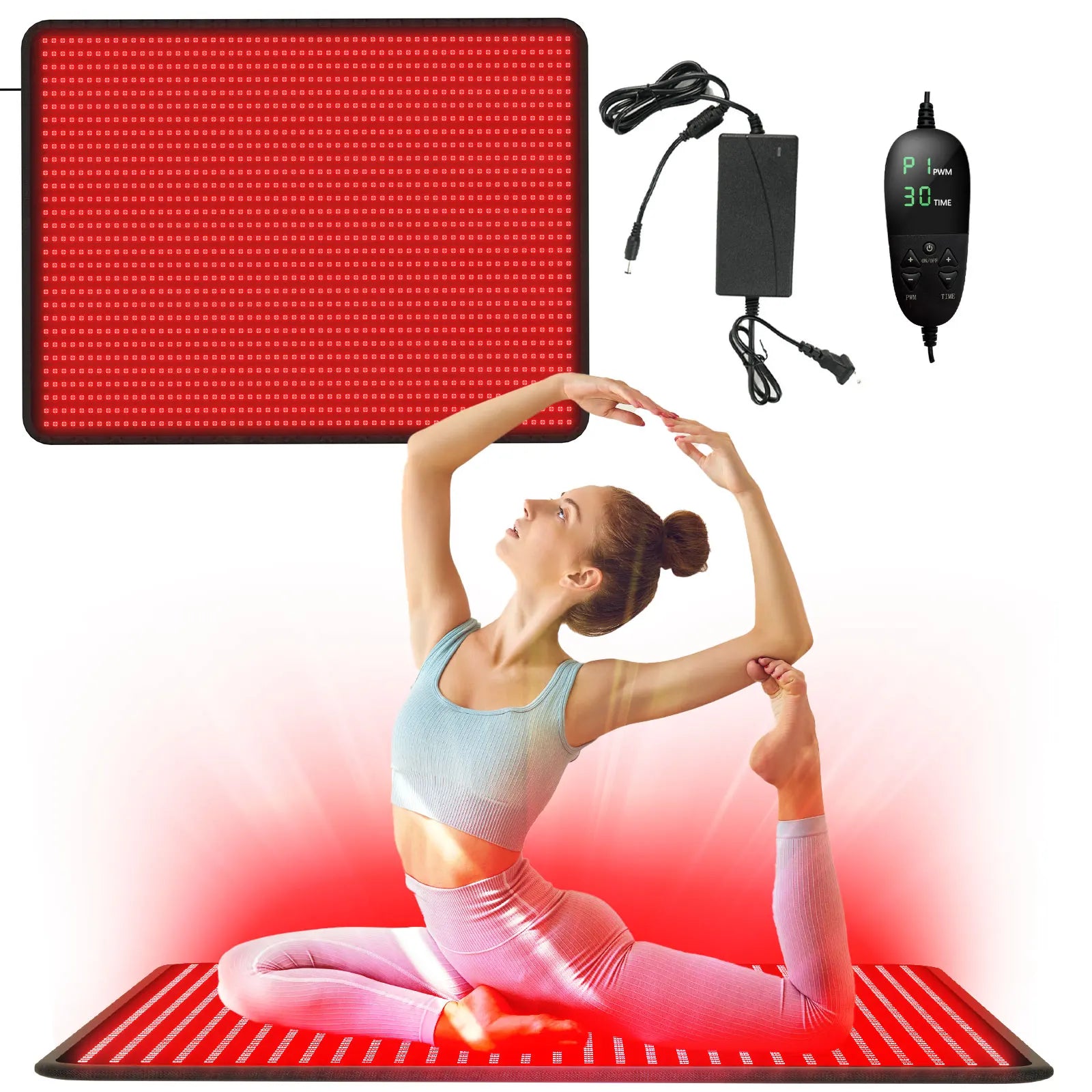 360 LEDs Red Light Belt 660nm&850nm Infrared Light Therapy Pad for Body Fatigue Deep Therapy for Back Knee Hands Feet Relief