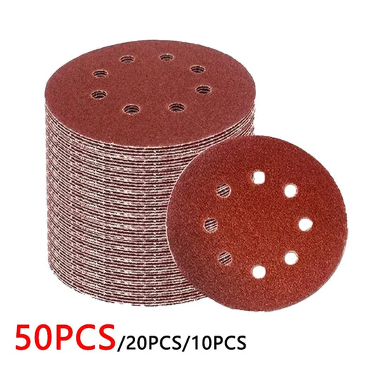 125mm 8-Hole Sanding Discs for Wood & Metal – 40 to 2000 Grit | Abrasive Polishing Grinding Pads